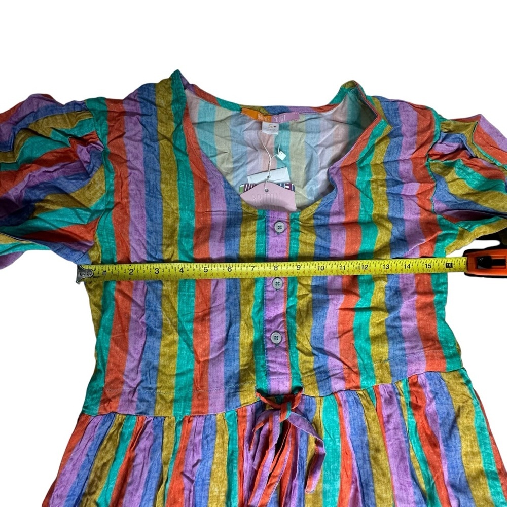NWT Briton Court 3/4 Sleeve Stripe Maxi Dress s - Picture 7 of 9